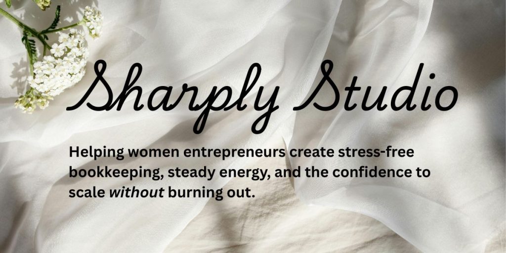 Jenn Dobert, Sharply Bookkeeping. Helping women entrepreneurs create stress-free bookkeeping, more steady energy, and the confidence to scale without burning out. Hormone balance with insulin and cortisol.